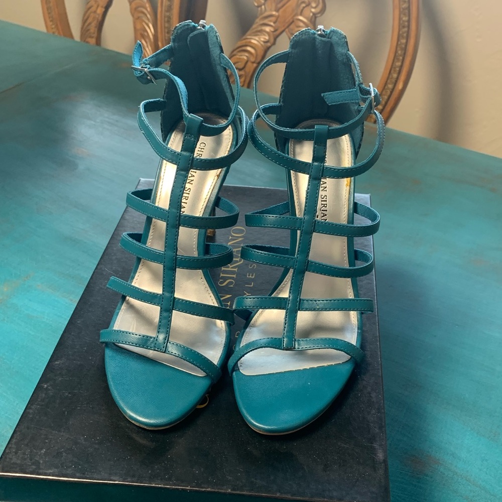 Turquoise high heel